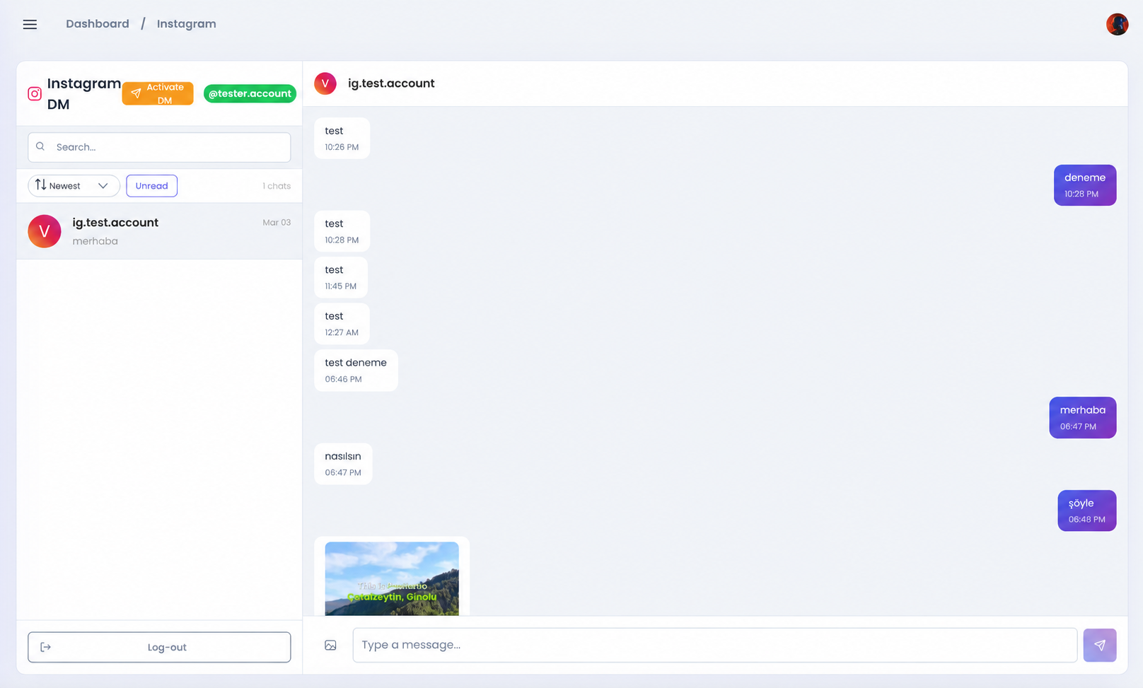 Wazify inbox and conversation screenshot