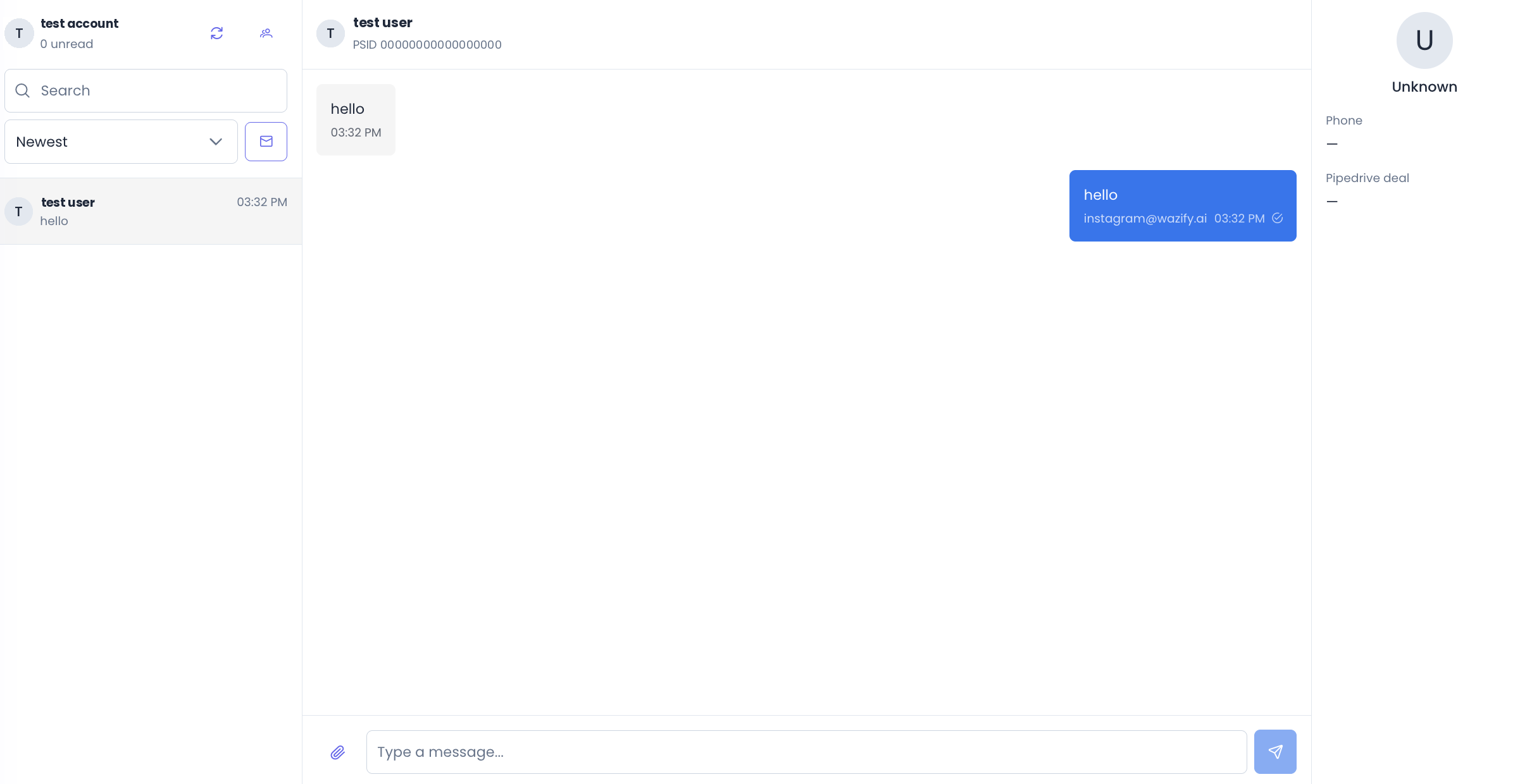 Wazify Facebook Messenger inbox screenshot